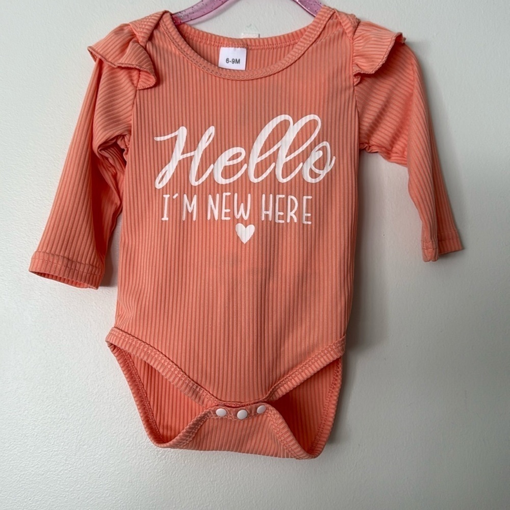 Long sleeve onesie with matching bell bottom pants